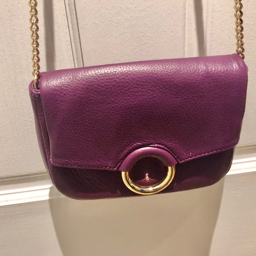 Vince Camuto Pebbled Plum Leather crossbody Bag